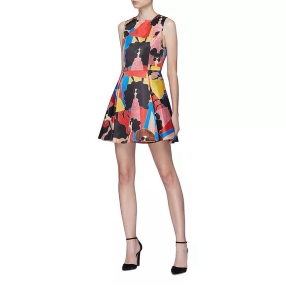 🎀SOLD🎀Alice + Olivia Stasia Stace Face Print Pleated Dress - Picture 5 of 10